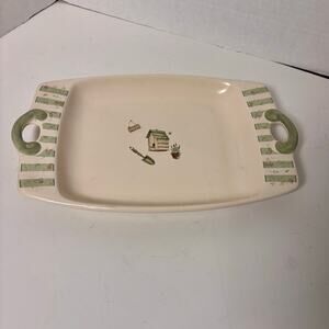 Vintage Pfaltzgraff Naturewood Stoneware Serving Platter With Handles 13”